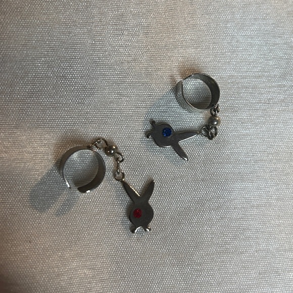MATCHING BFF PLAYBOY BUNNY RHINESTONE EAR CUFFS - Picture 2 of 2